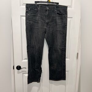 Levis Strauss 569 Mens 38x30 Gray Black Baggy Cowboy‎ Denim Jeans Black Label